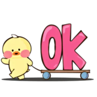 🐥 OK duck, cute, ok, cartoon, approval, positive telegram sticker