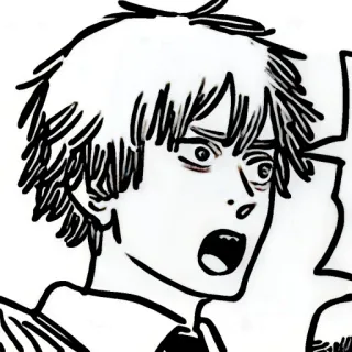 ⚙️ Denji Chainsaw Man Anime, Manga, Denji, Chainsaw Man, Choqué, Dessin animé, Personnage telegram sticker