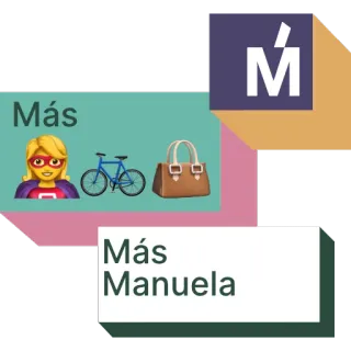 😊 Más Manuela supereroe, bicicletta, borsetta, nome, Mas, Manuela telegram sticker