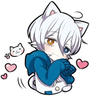 😻 kot, anime, kawaii, słodki, naklejka, chibi, kreskówka telegram sticker