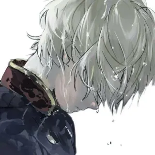 🌨 Anime, Junge, weinend, traurig, Regen whatsapp sticker