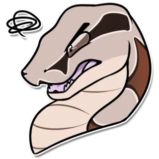 😠 serpiente, reptil, enojado, dibujos animados, animal, meme whatsapp sticker