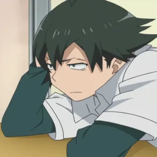 🕸 anime, entediado, cansado, personagem, mangá telegram sticker