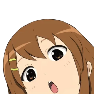 😲 Yui Hirasawa K-On! animé, K-On, Yui Hirasawa, surpris, mignon whatsapp sticker