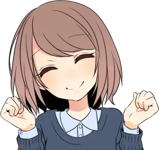 ☺️ Anime, Kreskówka, Dziewczyna, Szczęśliwa, Uśmiechnięta, Radosna, Słodka telegram sticker