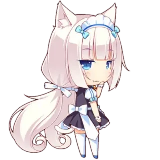 😏 Vanilla Nekopara Anime, Catgirl, Chibi, Maid, Nekopara, Vanilla telegram sticker