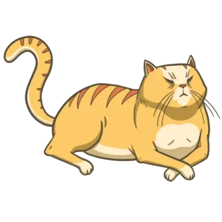 😑 cat, tiger striped, animal, cartoon, domestic pet, feline telegram sticker
