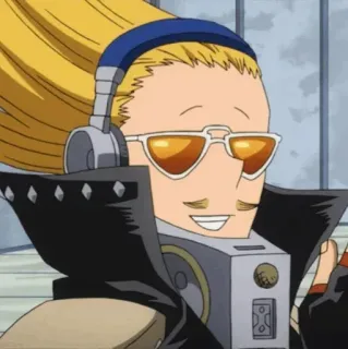 🎭 Present Mic My Hero Academia Моя геройская академия, Present Mic, Аниме, Персонаж, Микрофон, Солнцезащитные очки whatsapp sticker