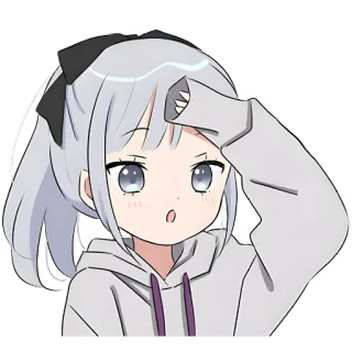 🫡 anime girl, cartoon, surprised, cute, character telegram sticker