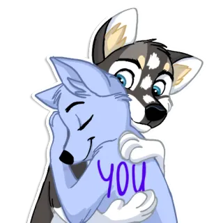 🥰 you Furry, Desenho animado, Abraço, Fofo, Amor, Amizade telegram sticker