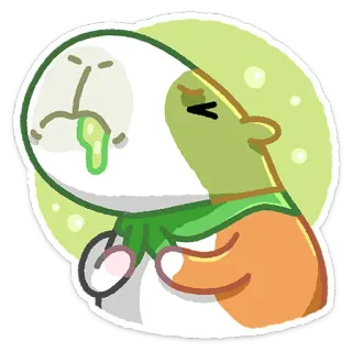 🤢 Meerschweinchen, krank, Tier, Cartoon, Haustier, niedlich whatsapp sticker