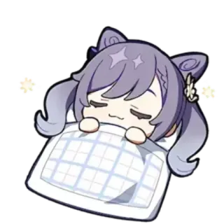 😴 Keqing Genshin Impact anime, Genshin Impact, Keqing, durmiendo, lindo, kawaii telegram sticker