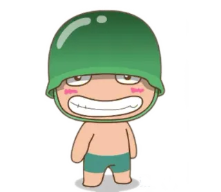 😁 binh lính, mũ bảo hiểm, quân đội, phim hoạt hình telegram sticker