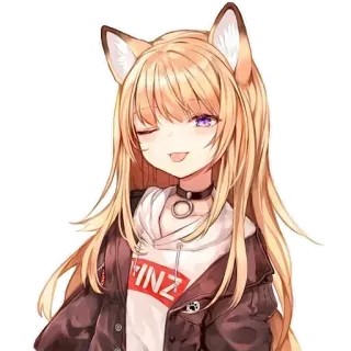 😋 anime, catgirl, kawaii, cute, manga, illustration telegram sticker