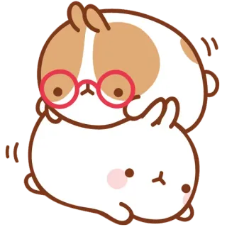👻 animal, cute, kawaii, bunny, glasses telegram sticker