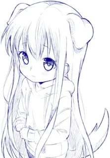 😕 Anime, Lucu, Gadis, Anak anjing, Anjing, Gambar, Sketsa, Manga telegram sticker