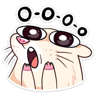 😳 น่ารัก, การ์ตูน, คาวาอิ, ตา, สัตว์ telegram sticker