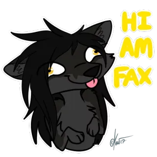 😜 HI AM FAX Lobo, Furry, Desenho animado, Personagem, Animal, Fofo telegram sticker