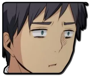 😐 anime, manga, deluso, espressione, personaggio, ritratto telegram sticker
