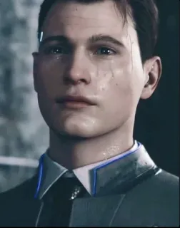 🌟 Connor Detroit: Become Human 코너, 디트로이트 비컴 휴먼, 안드로이드, 눈물 telegram sticker