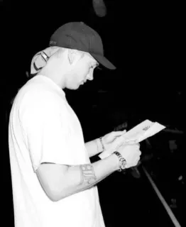 ◾️ Eminem rapper, musician, artist, celebrity, black and white telegram sticker