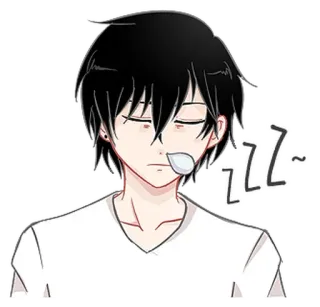 😪 zzz~ śpiący, śpi, anime, manga, kreskówka, zmęczony, zzz whatsapp sticker