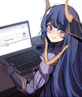 🤖 I'm not a robot Anime, Roboter, Computer, Captcha, Mädchen, Humor telegram sticker