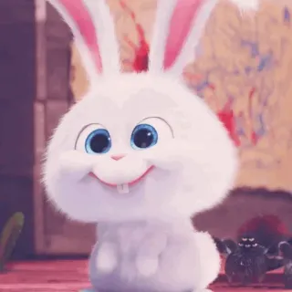 ☁️ Snowball The Secret Life of Pets lapin, dessin animé, animal de compagnie, mignon, animal whatsapp sticker