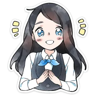 😬 Anime, Schattig, Meisje, Manga, Illustratie, Kawaii telegram sticker