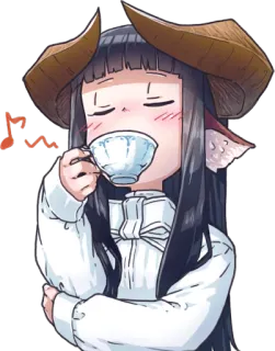 ☕ ステッカー, アニメ, お茶, 悪魔, 可愛い telegram sticker