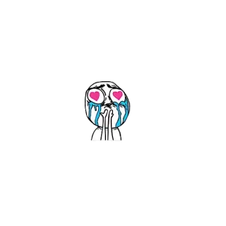 😍 meme, cry, heart eyes, emotional, cartoon telegram sticker