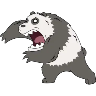 🐼 Panda, Bravo, Desenho animado, Animal, Urso, Animação telegram sticker
