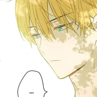 🌟 ... Anime, Manga, Cartone animato, Maschio, Capelli biondi, Triste, Illustrazione whatsapp sticker