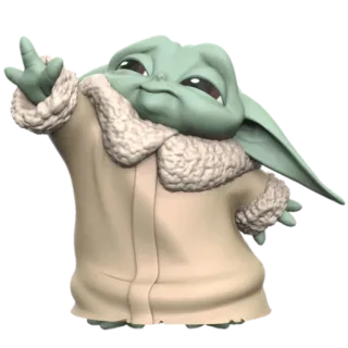 🙋‍♂ Grogu Baby Yoda, Grogu, Star Wars, The Mandalorian, beleidigende Geste, Stinkefinger whatsapp sticker