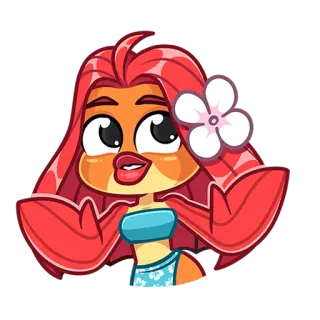 🐟 cartone animato, personaggio, adesivo, animazione, donna, fiore telegram sticker