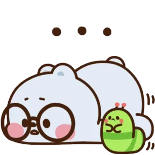 😐 hoạt hình, động vật, dễ thương, nhân vật, kính telegram sticker