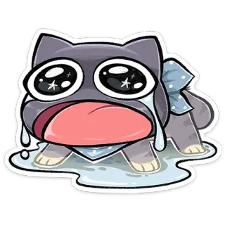 🥺 悲しい, 泣く, アニメ, 猫, かわいい, 動物, 可愛い, ペット telegram sticker
