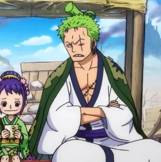 🍾 Zoro One Piece Аниме, Ван Пис, Зоро, Мультфильм telegram sticker