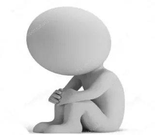 😿 sad, lonely, depression, stick figure, sitting telegram sticker