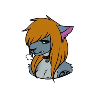 😪 furry, anthro, cartoon, illustratie, personage, portret, dier telegram sticker