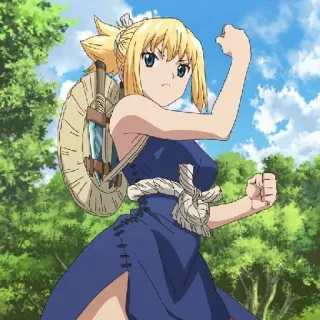 💈 Kohaku Dr. Stone Anime, blond, stark, Kämpfer telegram sticker