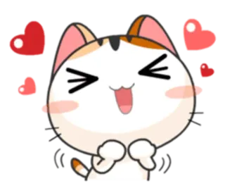 😆 cat, heart, love, cute, animal, emoji telegram sticker