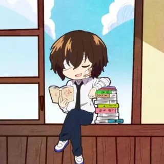 ☕️ Osamu Dazai Bungo Stray Dogs Аниме, Дазай, Bungo Stray Dogs, Персонаж, Книга telegram sticker
