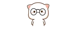 🤓 귀여운, 고양이, 안경, 카와이, 스티커 telegram sticker