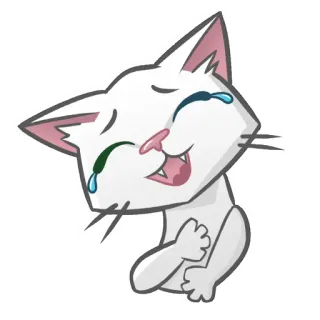 😂 cat, crying, laughing, tears, happy, cartoon, sticker telegram sticker