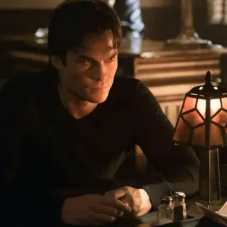 🦇 Damon Salvatore The Vampire Diaries Ian Somerhalder, wampir, serial TV, nadprzyrodzone, dramat telegram sticker