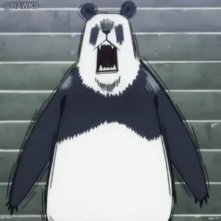 😱 Panda Jujutsu Kaisen anime, jujutsu kaisen, panda, screaming, chibi telegram sticker