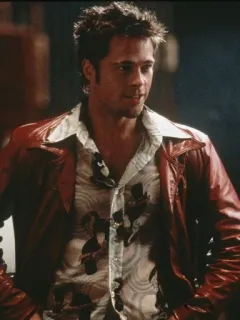 🧼 Tyler Durden Fight Club brad pitt, el club de la lucha, tyler durden, chaqueta roja, jabón, película telegram sticker