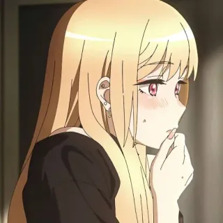 🤭 Marin Kitagawa My Dress-Up Darling Anime, Fille, Blond, Mignon, Portrait telegram sticker