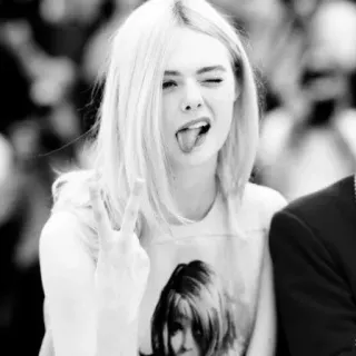 🖤 woman, peace sign, tongue, winking, portrait, fashion, celebrity telegram sticker